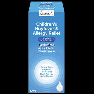 Almus Children's Hayfever & Allergy Relief Loratadine 5mg/5ml Peach Flavoured Solution