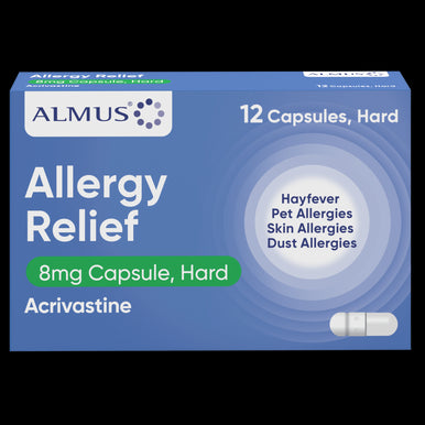 Almus Allergy Relief Acrivastine 8mg 12 Capsules