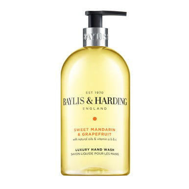 Baylis and Harding Sweet Mandarin and Grapefruit hand wash bottle on a white background