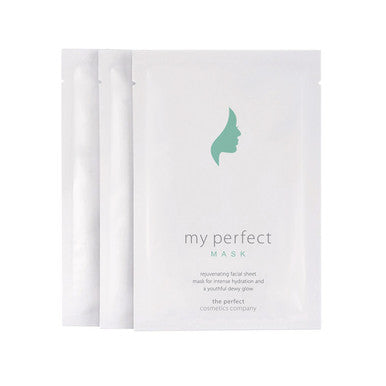 My Perfect Mask skincare sachets on a white background